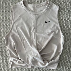 Nike Cream Sleeveless Muscle Tee Crop